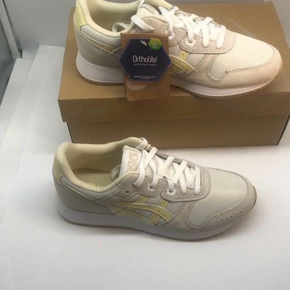 ASICS WOMENŚ LYTE CLASSIC SNEAKERS SHOES SIZE 7.5 CREAM/BUTTER - Picture 14 of 15